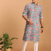 Men's Aqua Cotton Straight Kurta Pyjama Set
