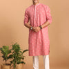Men's Pink Cotton Straight Kurta Pyjama Set