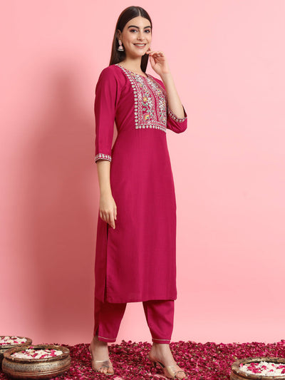 Indyancart VV Twisha Silk Blend Dori Embroidered Kurta Set