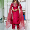 Dhiyona VV Purnima Silk Blend Embroidered Kurta Set with Dupatta