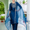 Dhiyona VV Bisakha Silk Blend Embroidered Kurta Set with Dupatta