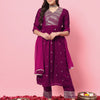 Dhiyona VV Trupati Women Flared Kurta and Trousers Pant Set Silk Blend