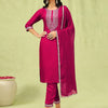 Dhiyona VV Mridaani Pink Silk Blend Yoke Design Kurta and Trousers Pant Set