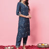 Dhiyona VV Pushp Silk Blend Kurta and Trouser Set with Organza Dupatta