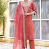 Dhiyona VV Chandrika Embroidered Silk Blend Straight Suit With Dupatta