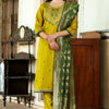 Dhiyona VV Reedhima Lemon Silk Blend Kurta With Dupatta Set