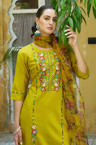 Indyancart VV Reshmi Women Kurta and Pant Sets Viscose Rayon Fabric