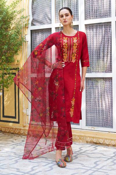 Indyancart VV Mehak Women Kurta and Pant Sets Viscose Rayon Fabric