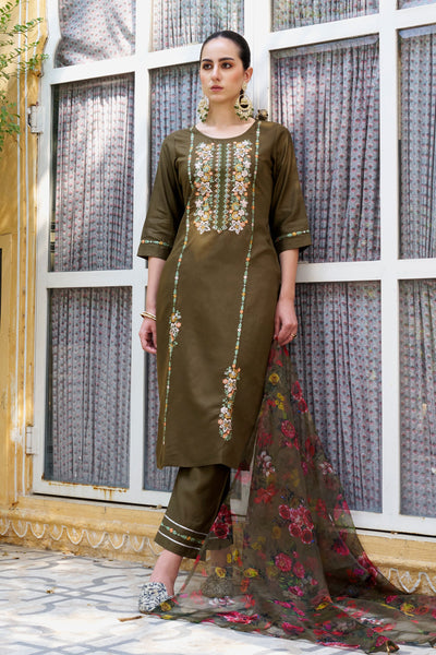 Indyancart VV Anvika Women Kurta and Pant Sets Viscose Rayon Fabric
