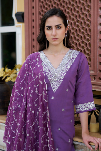 Dhiyona VV Shehnai Women Kurta and Pant Sets Silk Blend Fabric