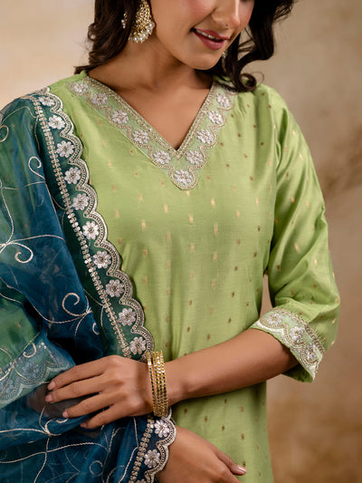 Indyancart VV Chitralekha Chanderi Silk Blend Kurta Set
