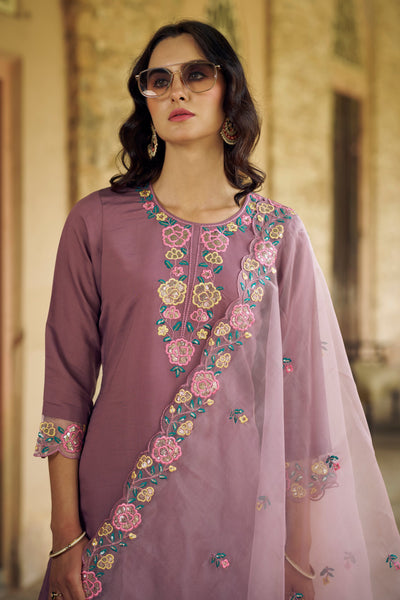 Indyancart VV Utsav Women Kurta and Pant Sets Viscos Roman Silk Fabric