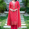 Dhiyona VV Kalpana Women Kurta and Pant Sets Dupatta Viscose Rayon Silk Blend with Handwork