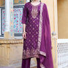 Dhiyona VV Arya Women Kurta and Pant Sets Dupatta Viscose Rayon Silk Blend with Handwork