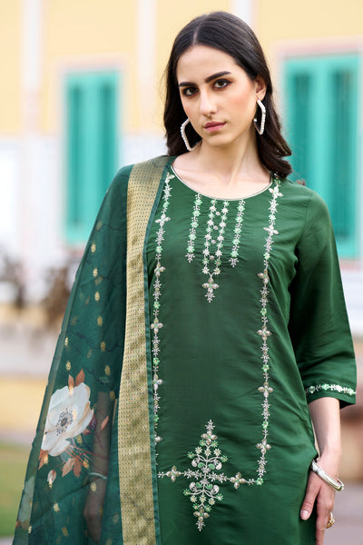 Indyancart VV Sitara Women Kurta and Pant Sets Viscos Roman Silk Fabric