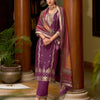 Dhiyona VV Rajtilak Viscose Self Jacquard Women Kurta and Trouser Duppata Set