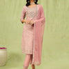 Dhiyona VV Kriti Women Kurta and Trouser Duppata Set With Embroidery Cotton Blend