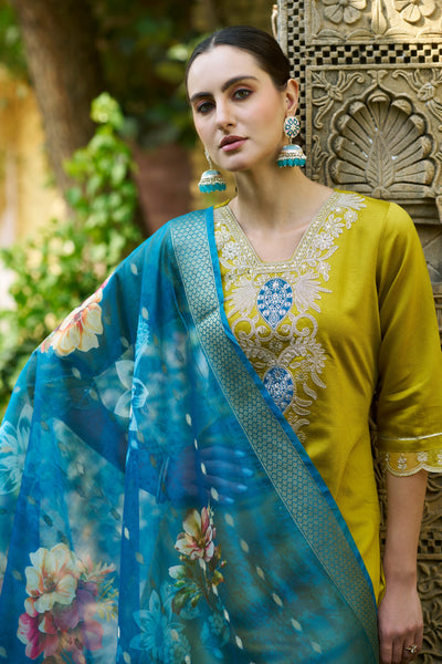 Indyancart VV Shanti Women Kurta and Pant Viscose Rayon Fabric