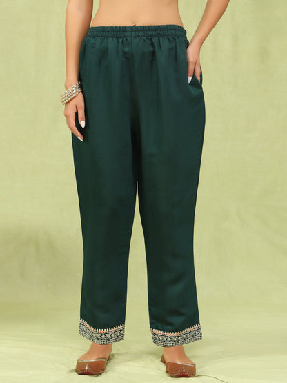 Dhiyona VV Aayushi Womens Viscose Roman Silk Embroidery Straight Kurta Pant with Dupatta Set
