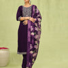Dhiyona VV Anamika Womens Viscose Roman Silk Embroidery Straight Kurta Pant with Dupatta Set
