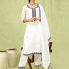 Dhiyona VV Aranya Womens Viscose Roman Silk Embroidery Straight Kurta Pant with Dupatta Set