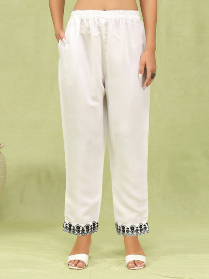 Dhiyona VV Aranya Womens Viscose Roman Silk Embroidery Straight Kurta Pant with Dupatta Set