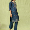 Dhiyona VV Ganga Women Cotton Silk Blend Straight Suit Set with Handwork