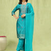 Dhiyona VV Kavya Women Cotton Silk Blend Kurta and Pant Sets with Handwork and Dupatta
