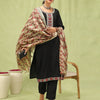 Dhiyona VV Women's Viscose Roman Silk Embroidery Straight Kurta Pant with Dupatta Set