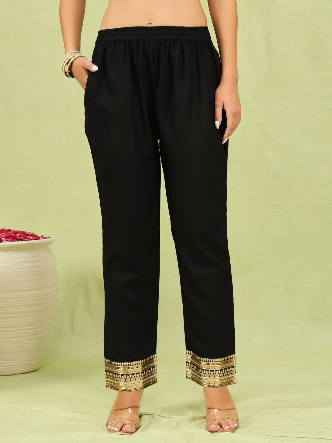 Dhiyona VV Women's Cotton Blend Kurta Pant Dupatta Set