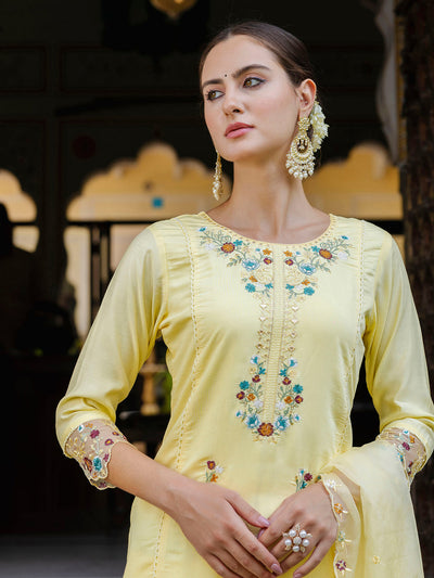 Indyancart VV Women's Kurta and Pant Sets Viscose Roman Silk Fabric