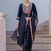 Dhiyona VV Women's Silk Blend Kurta Pant Dupatta Set
