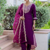 Dhiyona VV Women's Silk Blend Kurta Pant Dupatta Set