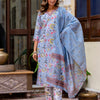 Dhiyona VV Women Cotton Blend Kurta Pant Dupatta Set