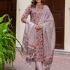 Dhiyona VV Women Cotton Blend Kurta Pant Dupatta Set