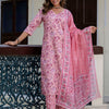 Dhiyona VV Women Cotton Blend Kurta Pant Dupatta Set