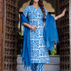 Dhiyona VV Women Cotton Blend Kurta Pant Dupatta Set