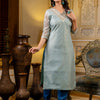 Dhiyona VV Women's Embroidered Silk Blend Straight Kurta