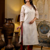 Dhiyona VV Women's Embroidered Silk Blend Straight Kurta