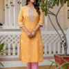 Dhiyona VV Women's Embroidered Silk Blend Straight Kurta