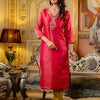 Dhiyona VV Women's Embroidered shimmer Silk Blend Straight Kurta