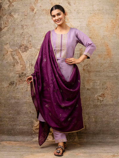 Indyancart VV Women's Kurta and Pant Sets Silk Blend Fabric