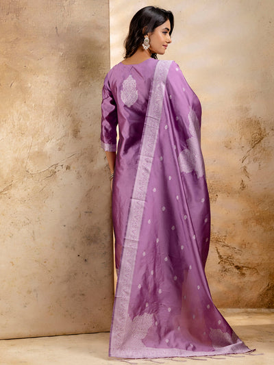 Indyancart VV Women's Embroidered Cotton Blend Kurta Pant Sets with Dupatta