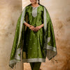 Dhiyona VV Women's Embroidered Cotton Blend Kurta Pant Sets with Dupatta