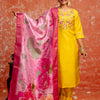 Dhiyona VV Cotton Silk Kurta Set Elegant Embroidered Ready to Wear Outfit with Dupatta