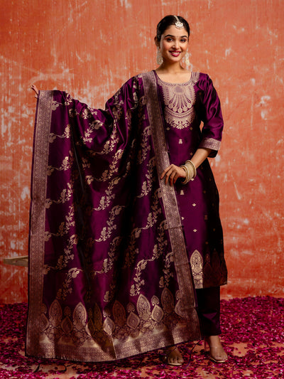 Indyancart VV Gayatri Premium Kurta Set with Bottom and Dupatta Zari Work Comfortable Stylish