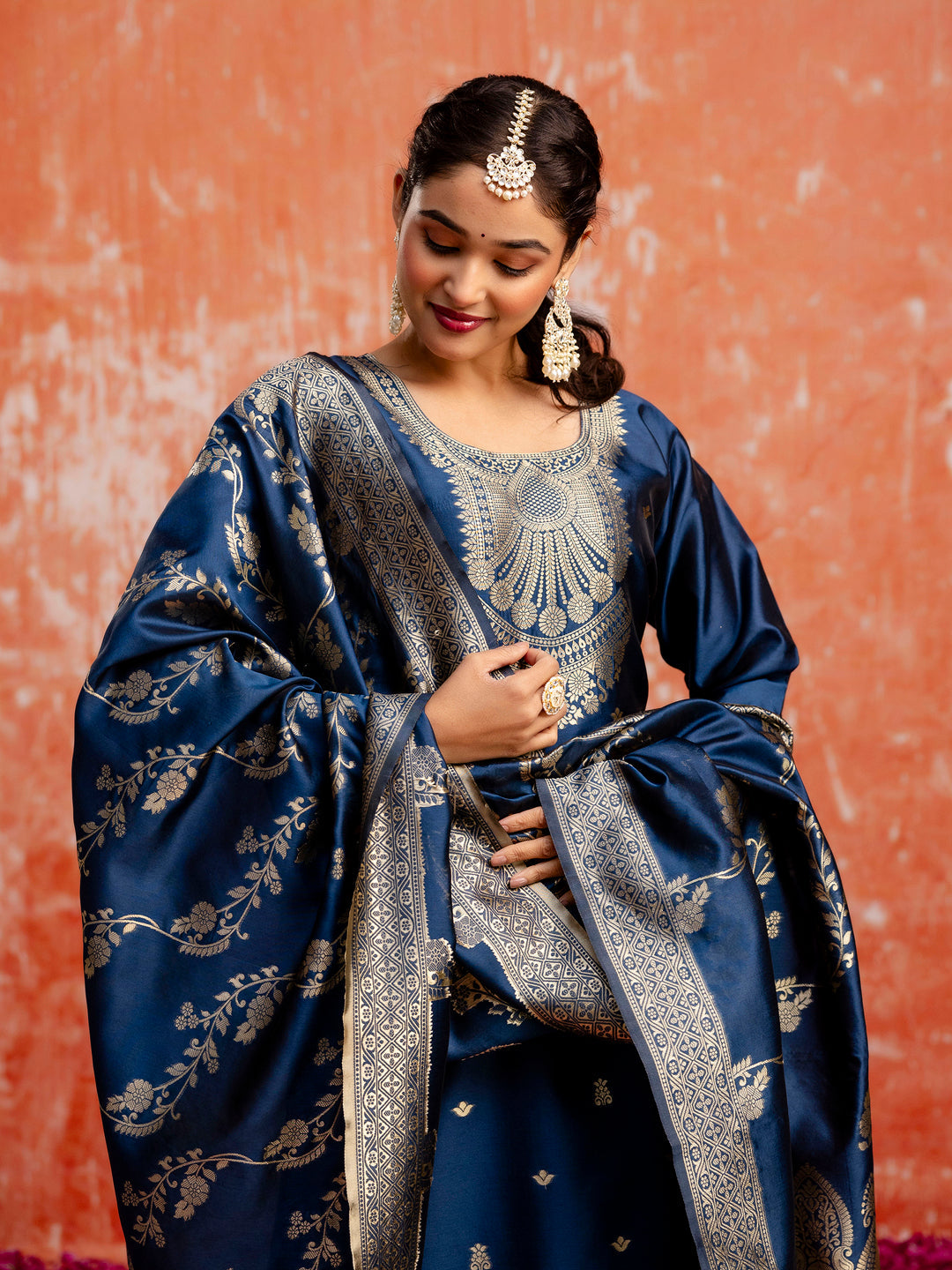 Dhiyona VV Jasleen Premium Kurta Set with Bottom and Dupatta Zari Work Comfortable Stylish