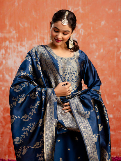 Dhiyona VV Jasleen Premium Kurta Set with Bottom and Dupatta Zari Work Comfortable Stylish