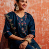 Dhiyona VV Embroidered Kurta Pant Set with Organza Dupatta Modern and Traditional Blend Ethnic Wear Set