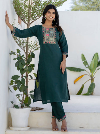 Indyancart VV Meher Women Kurta and Trousers Pant Sets Cotton Blend
